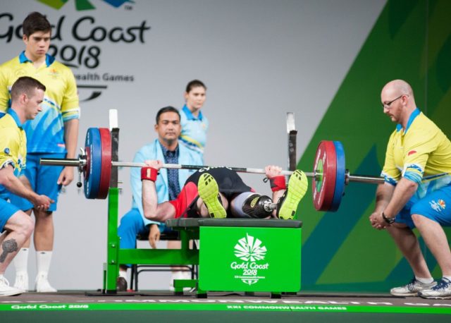 Para Powerlifter Sean Gaffney Benching at Commonwealth Games